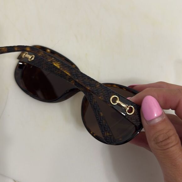 Tortoise Shell Sunglasses Womens Frames Gold Design Dark Lense NEW Polarized NWT - Picture 2 of 3